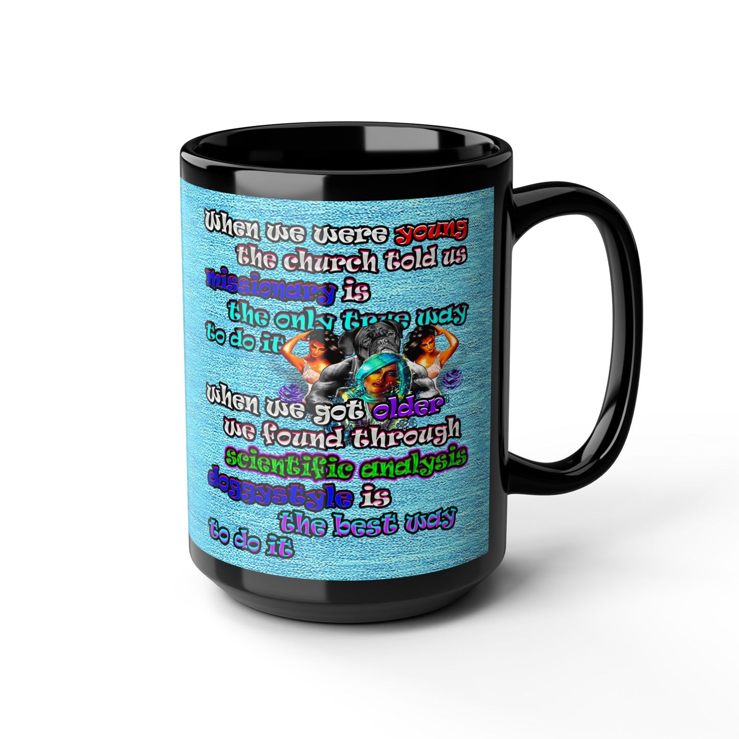 doggystyle - Black Mug (faded blue)