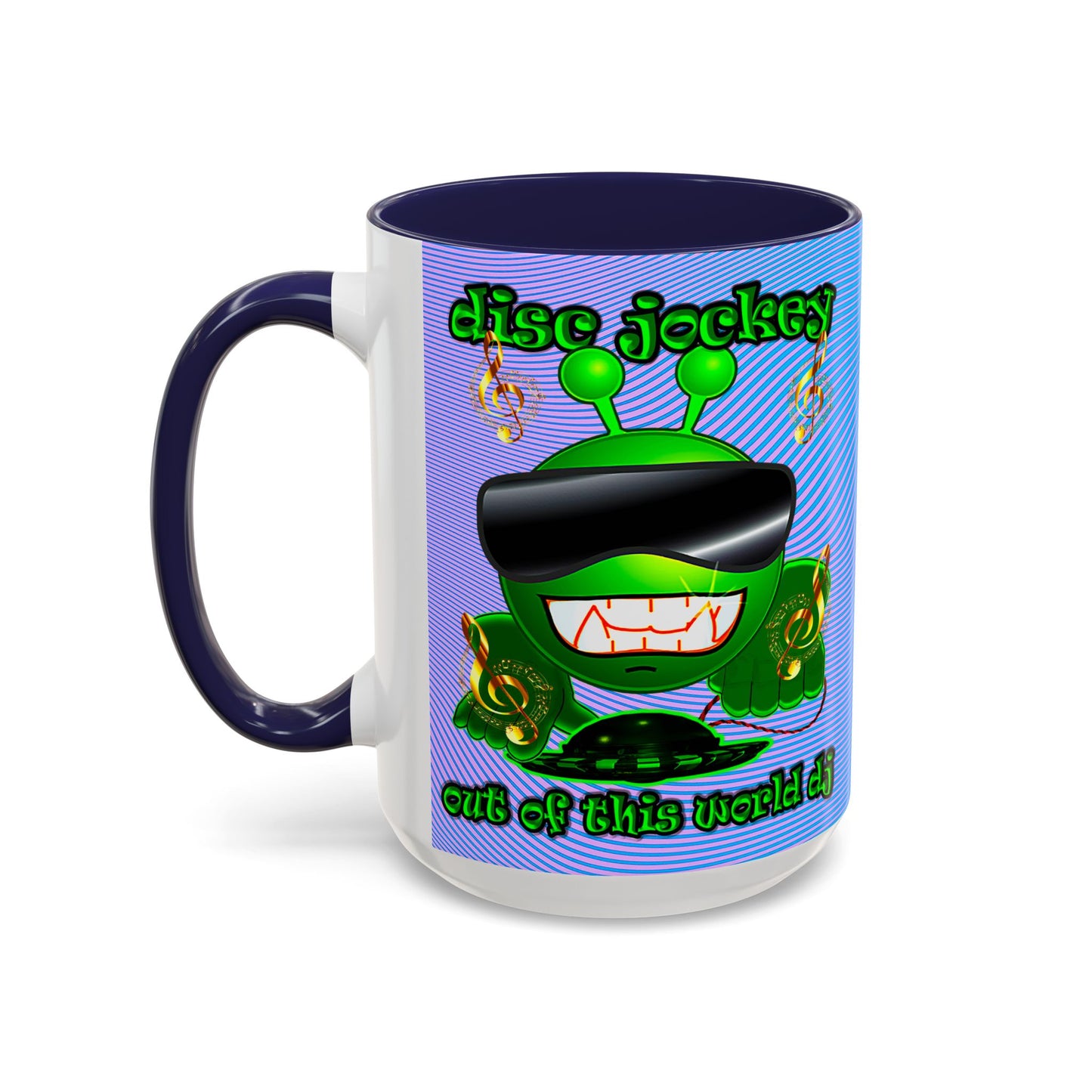 disc jockey - Accent Mug (light blue-purple wave)