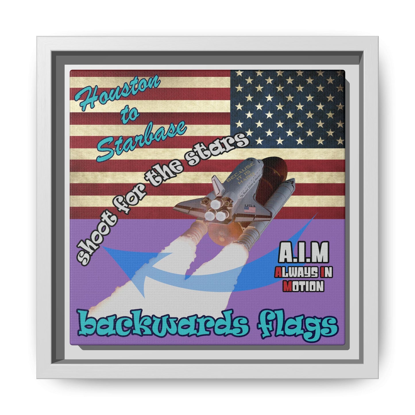 shoot for the stars - framed canvas art (light purple)