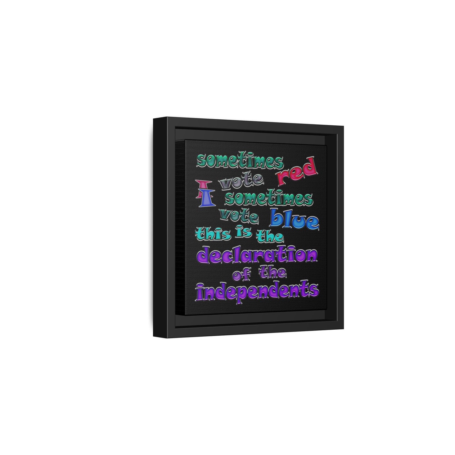 declaration of the independents - framed canvas art (black)