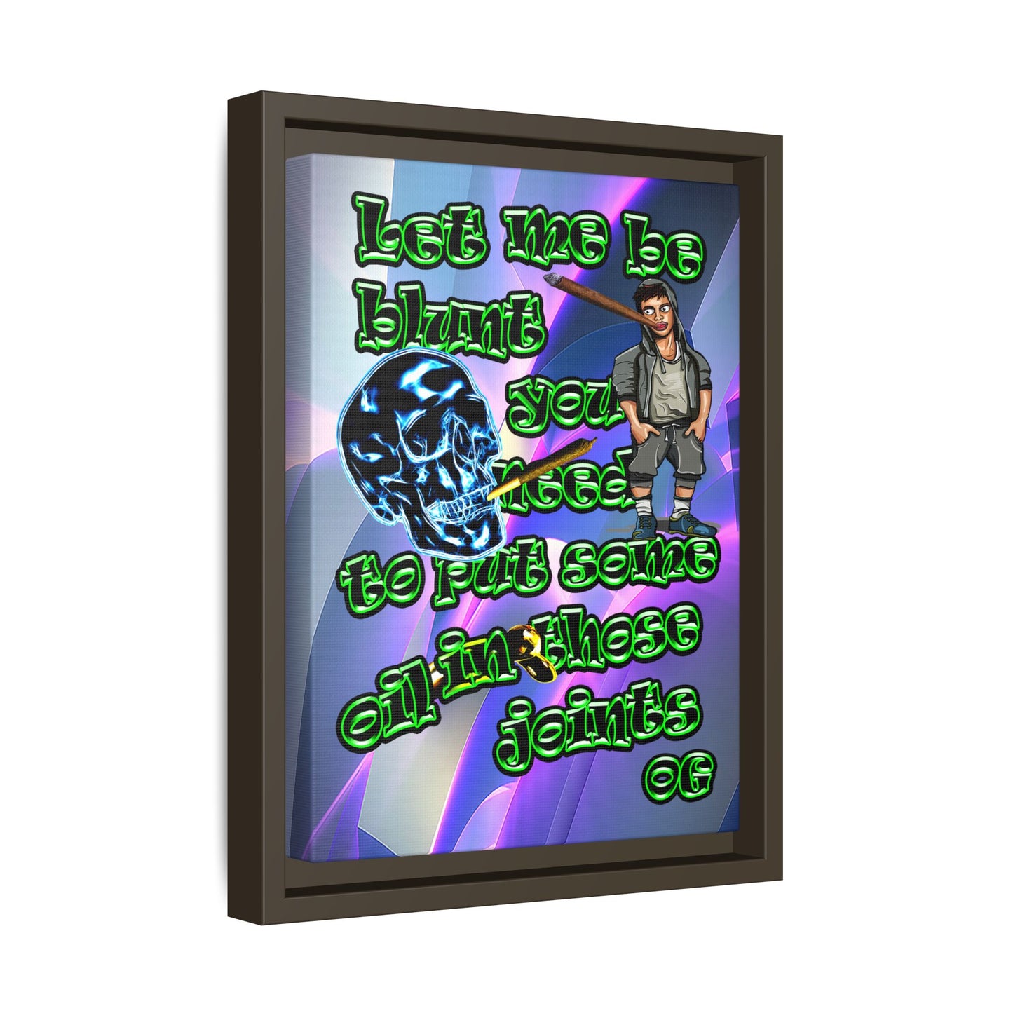og - framed canvas art (grey-pink wave)