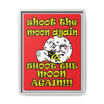 shoot the moon again - framed canvas art (red)