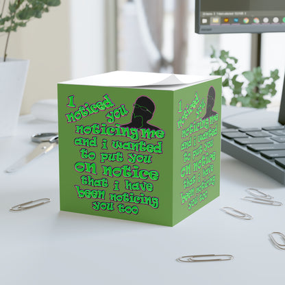 noticed you noticing - note cube (green)