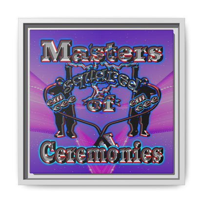 em cee squared - framed canvas art (purple-pink wave)