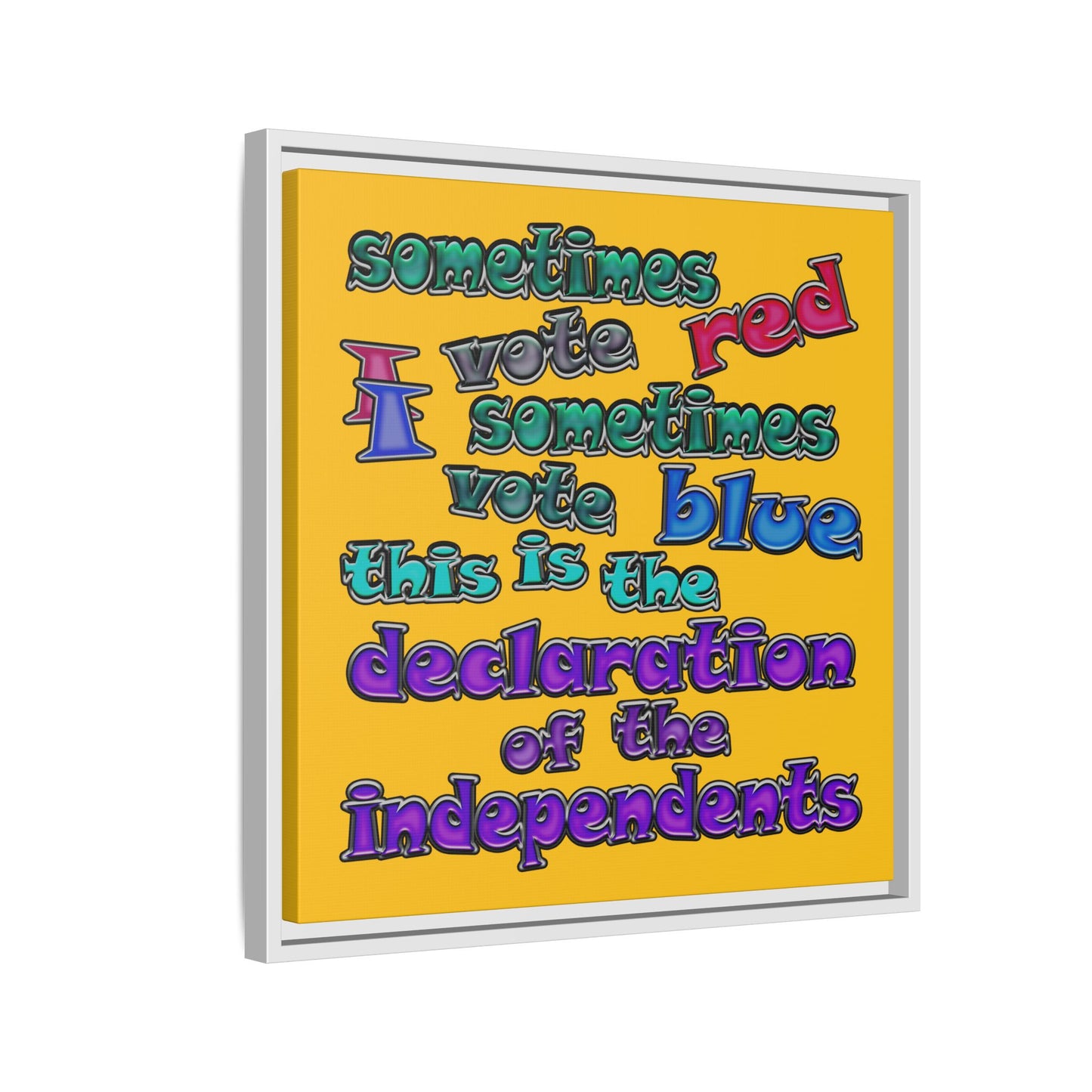 declaration of the independents - framed canvas art (yellow)