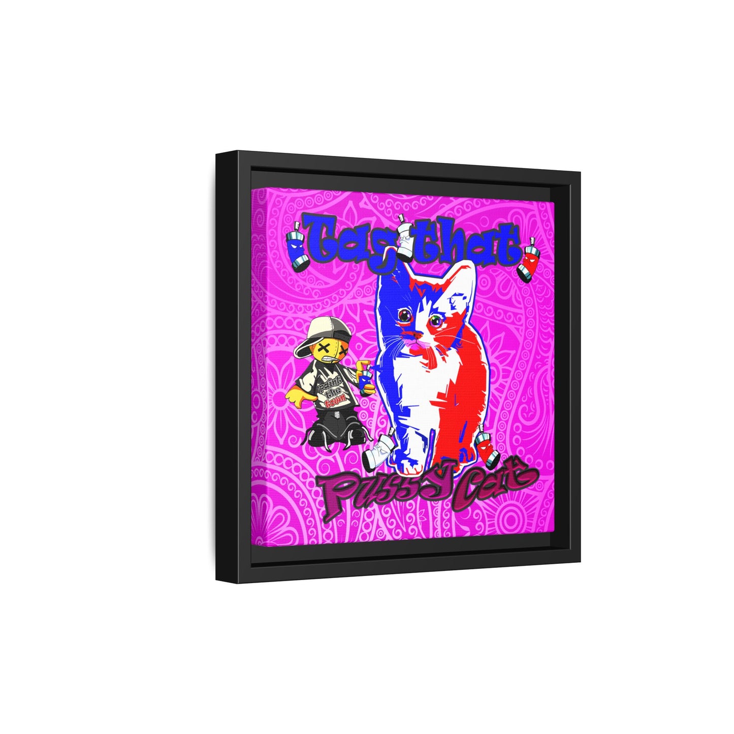 tag that - framed canvas art (pink swirl)