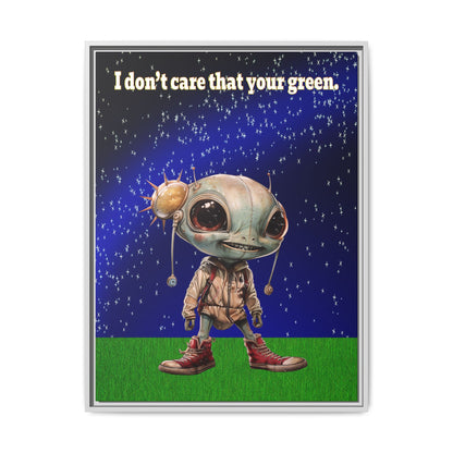 I don't care that your green - framed canvas art ('snoops' background)