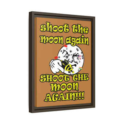 shoot the moon again - framed canvas art (light brown)