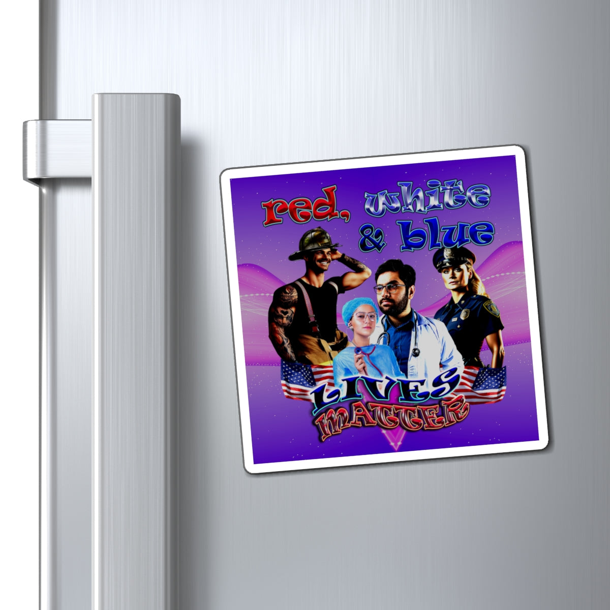 rw&b lives matter - Magnets - (purple-pink wave)