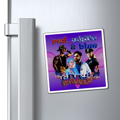 rw&b lives matter - Magnets - (purple-pink wave)