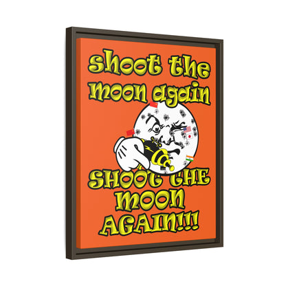 shoot the moon again - framed canvas art (orange)