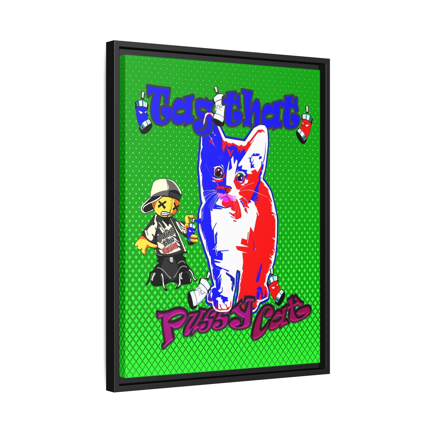 tag that - framed canvas art (logo green)