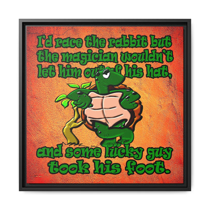 turtle race - framed canvas art (burnt orange)
