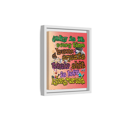 the bum's shit - framed canvas art (yellow-orange wave)