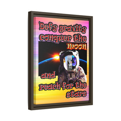 defy conquer reach - framed canvas art (color blur)