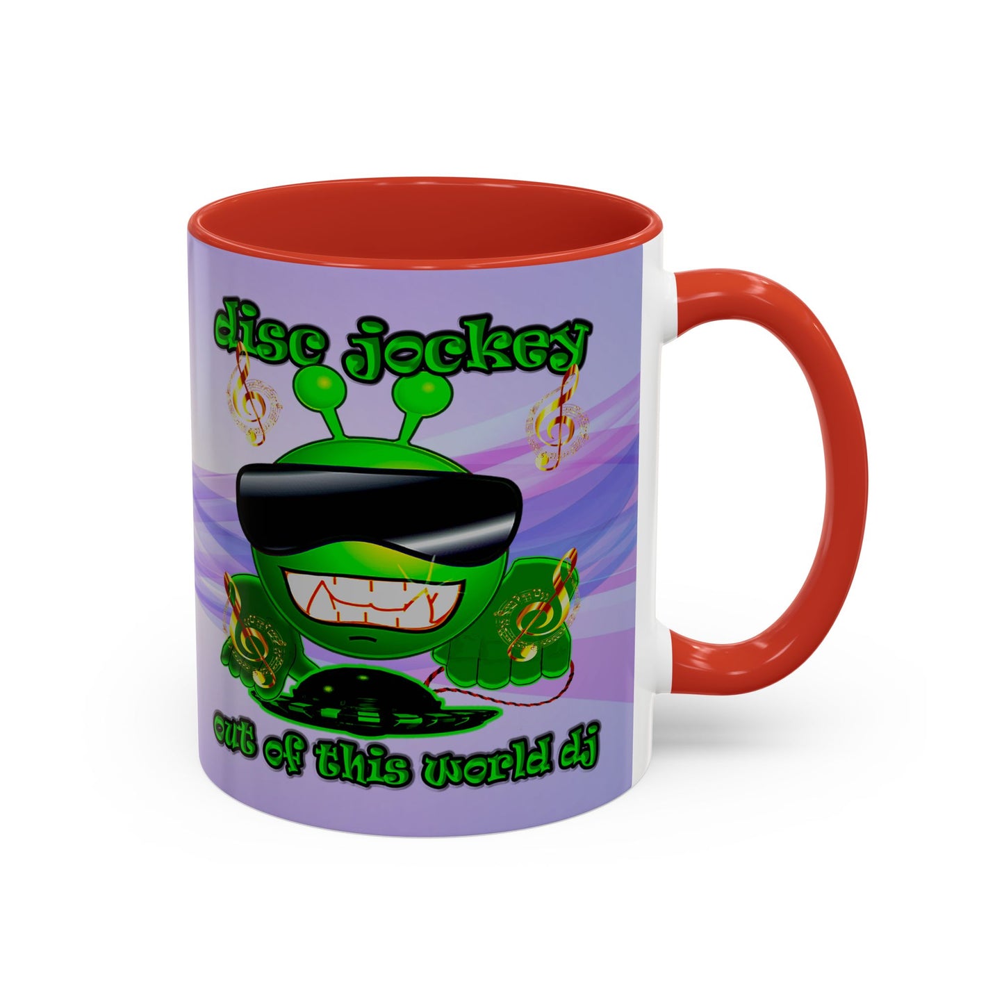 disc jockey - Accent Mug (light blue-pink wave)