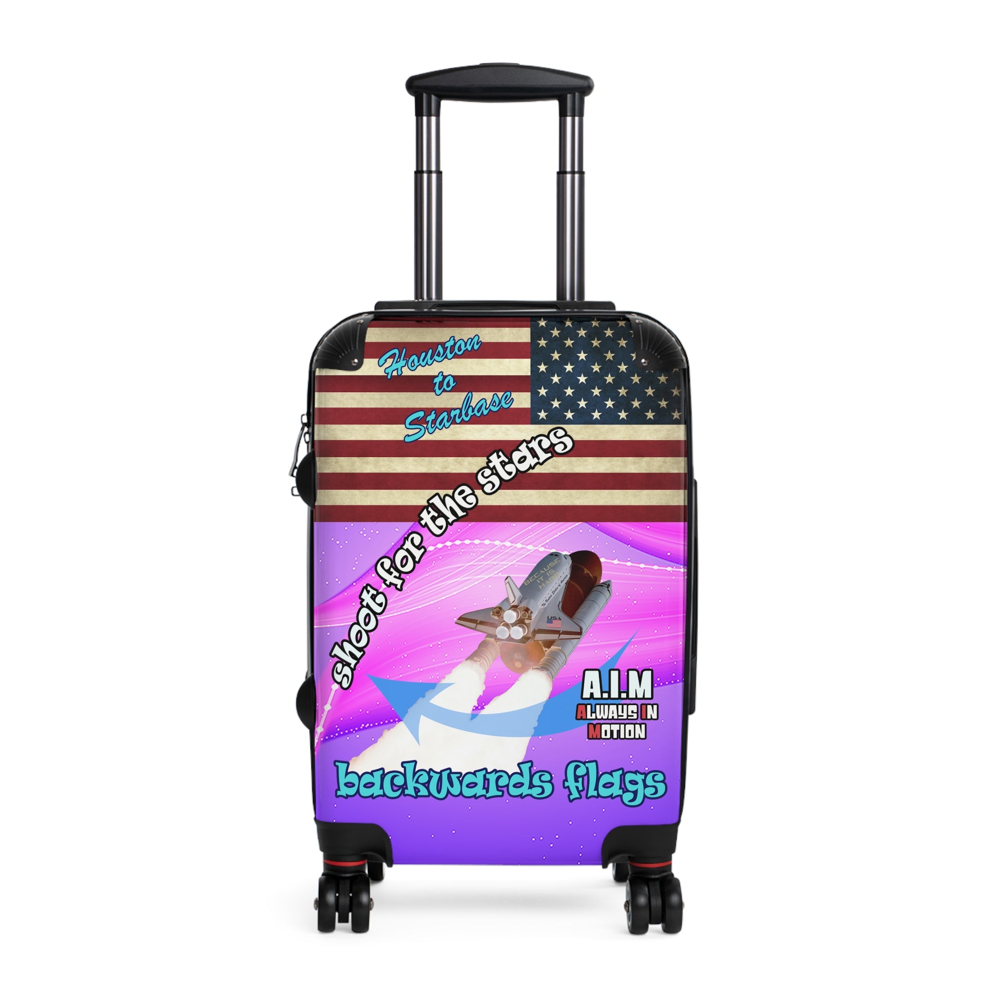 shoot for the stars - Suitcase (purple-pink wave)