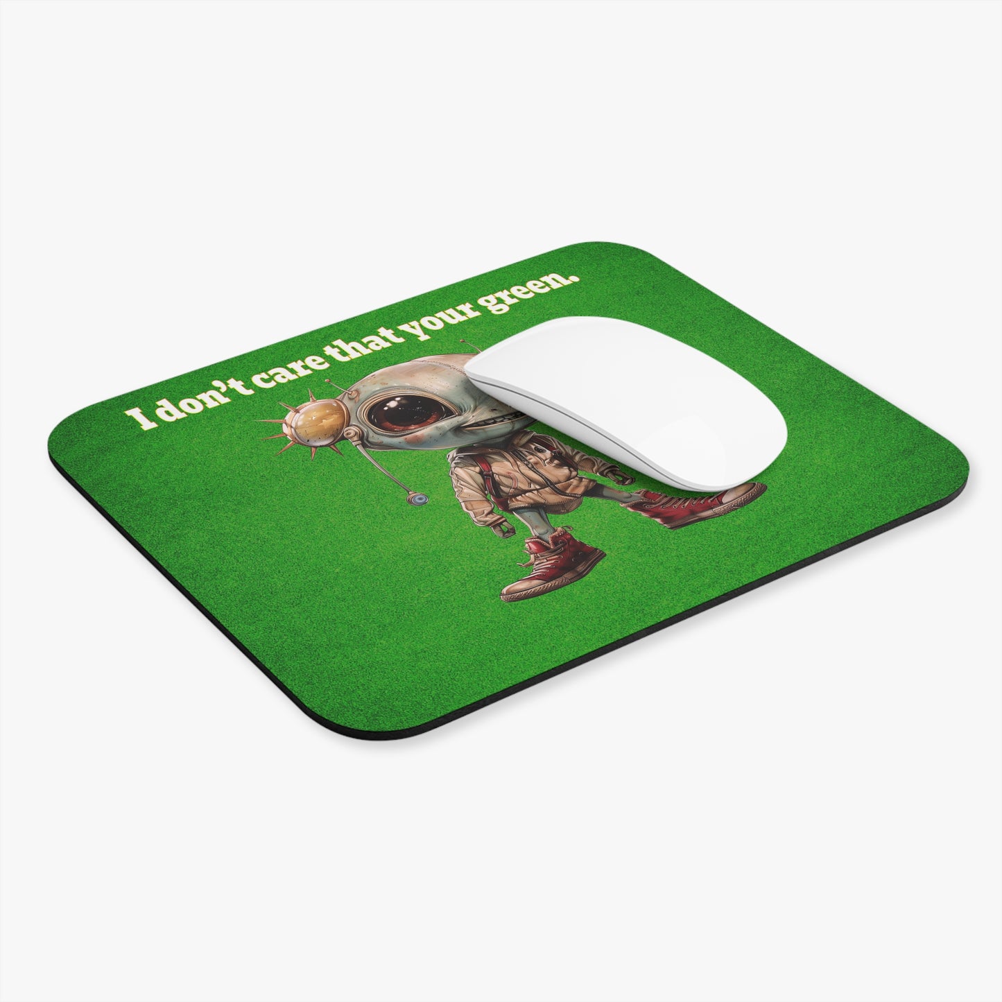 I don't care that your green - Mouse Pad (Rectangle) (green turf)