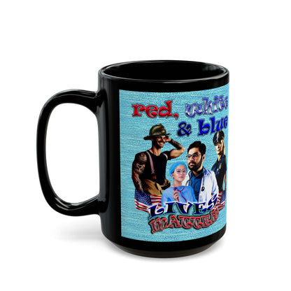 rw&b lives matter - Black Mug (faded blue)