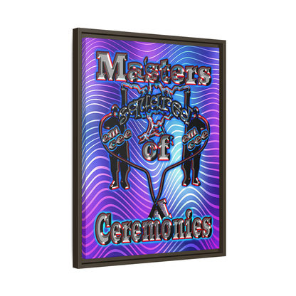 em cee squared - framed canvas art (purple wave)