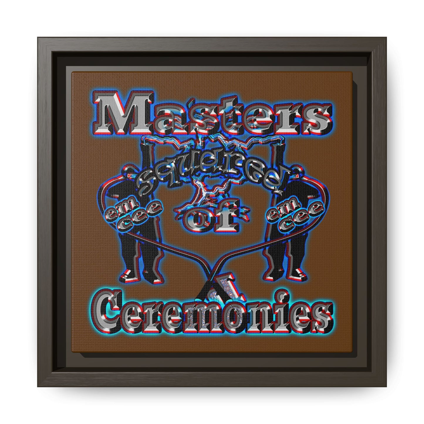 em cee squared - framed canvas art (brown)