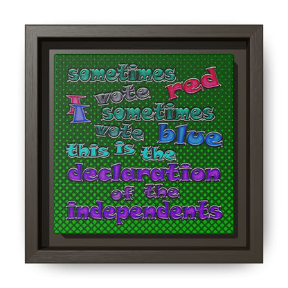 declaration of the independents - framed canvas art (logo green)