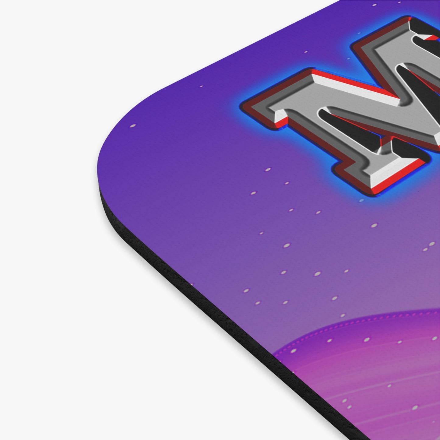 em cee squared - Mouse Pad (Rectangle) (purple-pink wave)