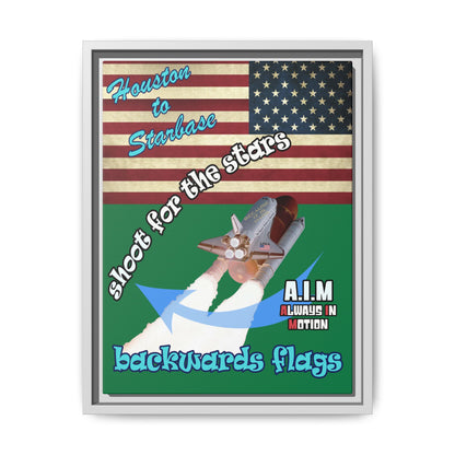 shoot for the stars - framed canvas art (dark green)