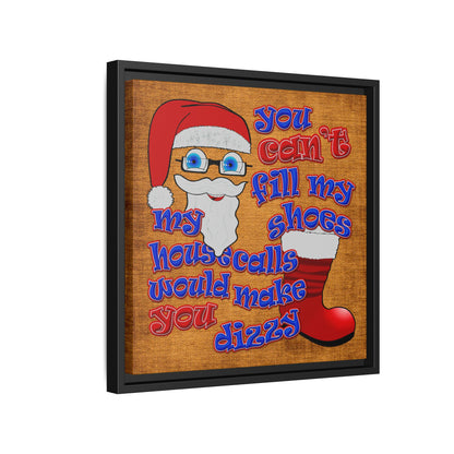 santa's shoes - framed canvas art (brown papyrus)