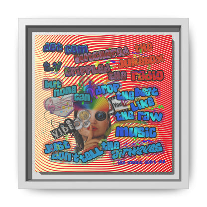 drop the beat - framed canvas art (yellow-orange wave)