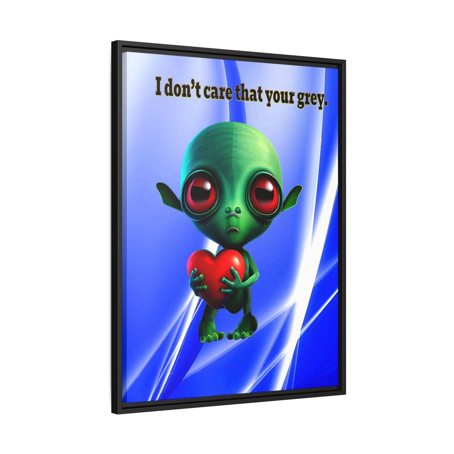 I don't care that your grey - framed canvas art (blue-white wave)