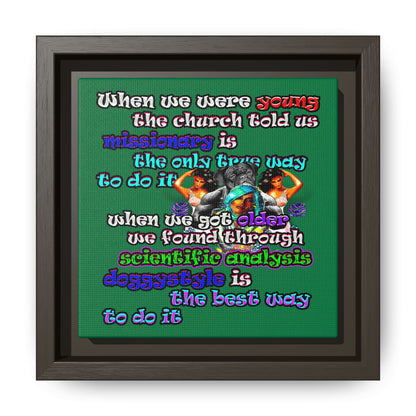 doggystyle - framed canvas art (dark green)