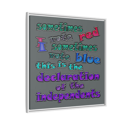 declaration of the independents - framed canvas art (dark grey)