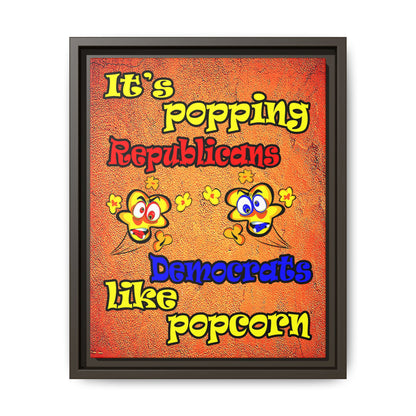 popping like popcorn - framed canvas art (burnt orange)