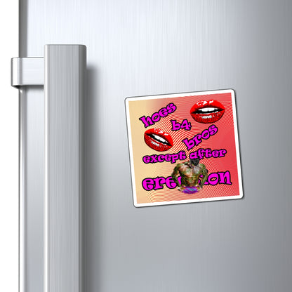 hoes b4 bros - Magnets - (yellow-orange wave)