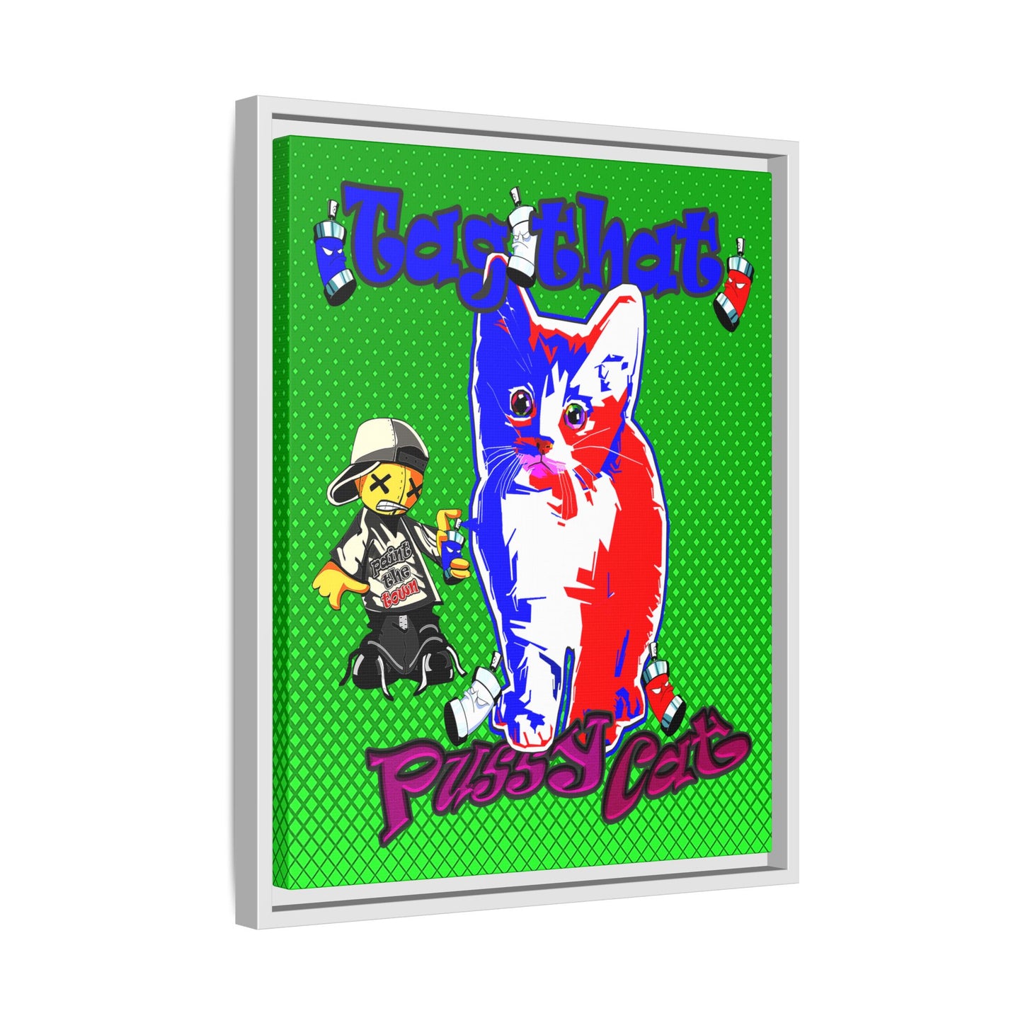 tag that - framed canvas art (logo green)