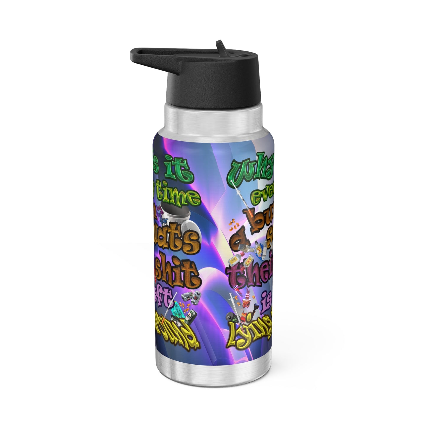the bum's shit - Gator Tumbler, 32oz (grey-pink wave)