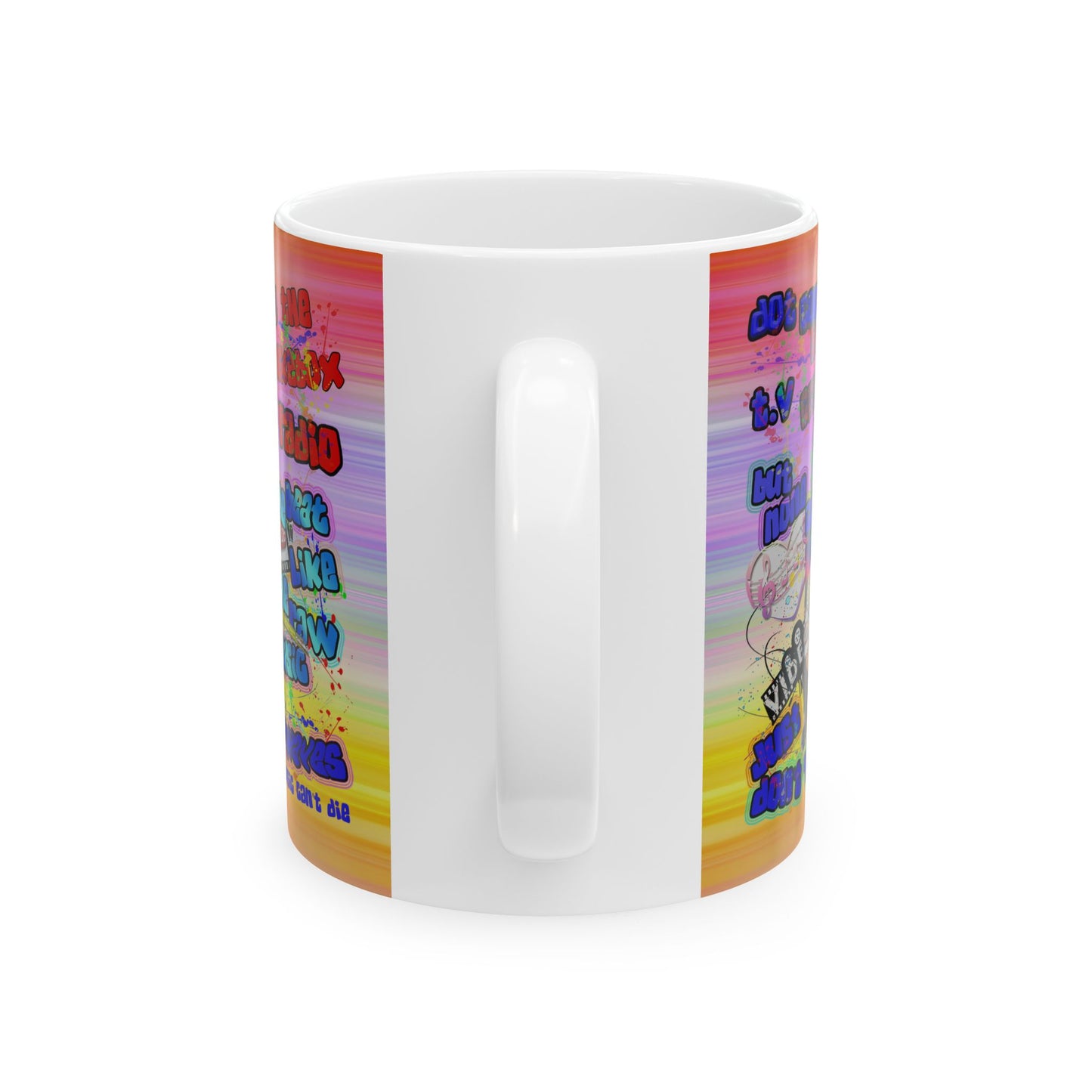 drop the beat - White Mug (color blur)