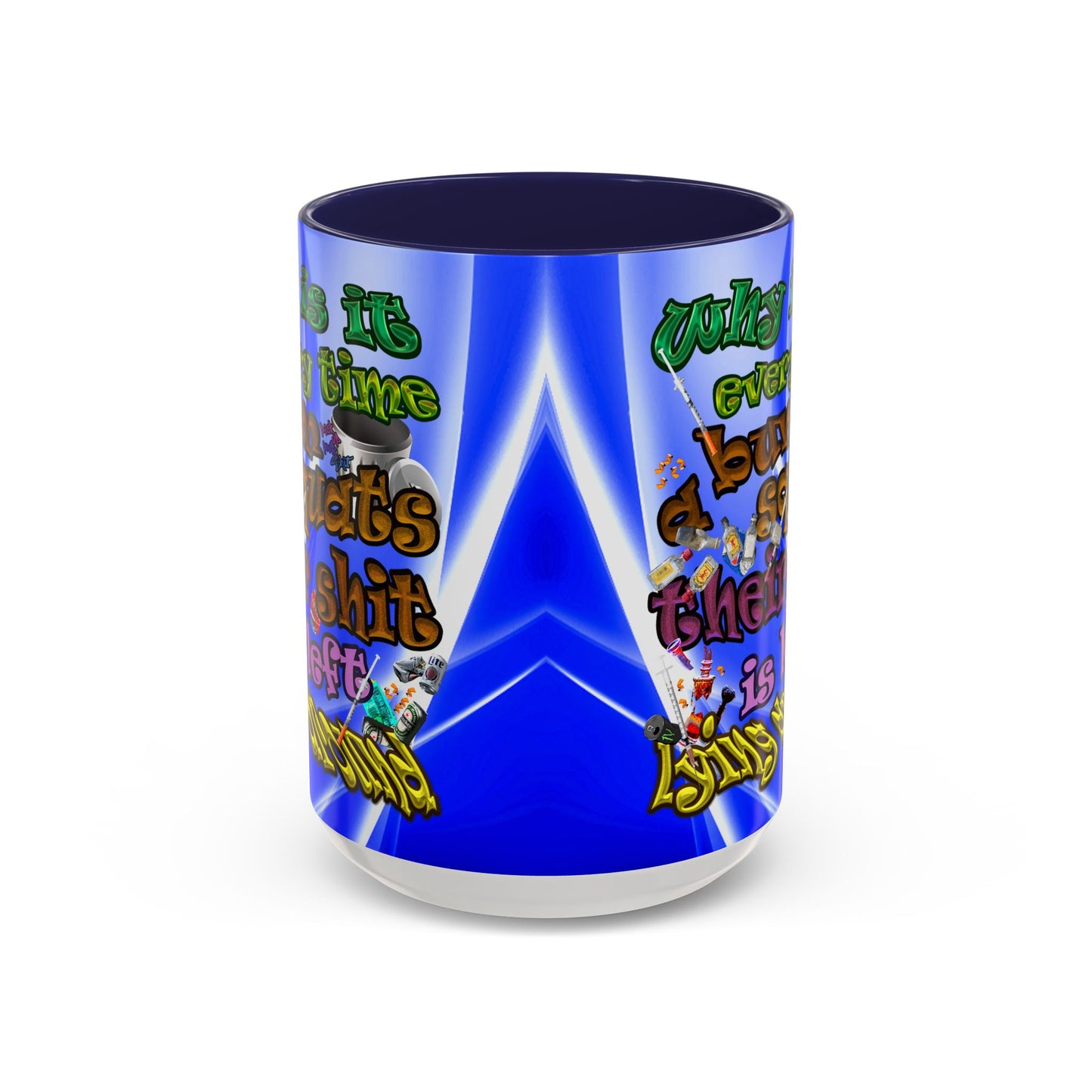 the bum's shit - Accent Mug (blue-white wave)