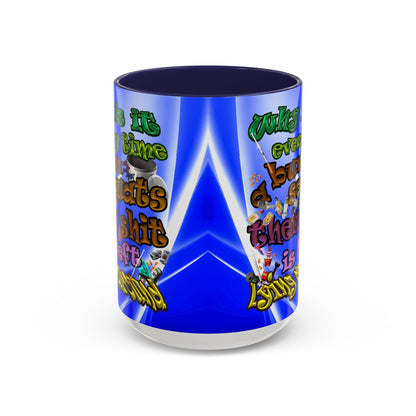 the bum's shit - Accent Mug (blue-white wave)