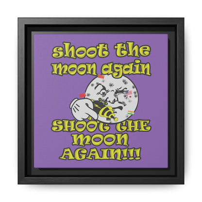 shoot the moon again - framed canvas art (light purple)