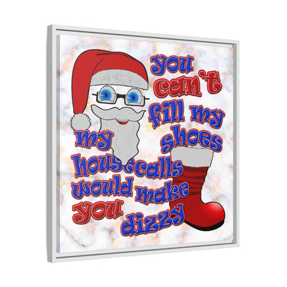 santa's shoes - framed canvas art (white marble)