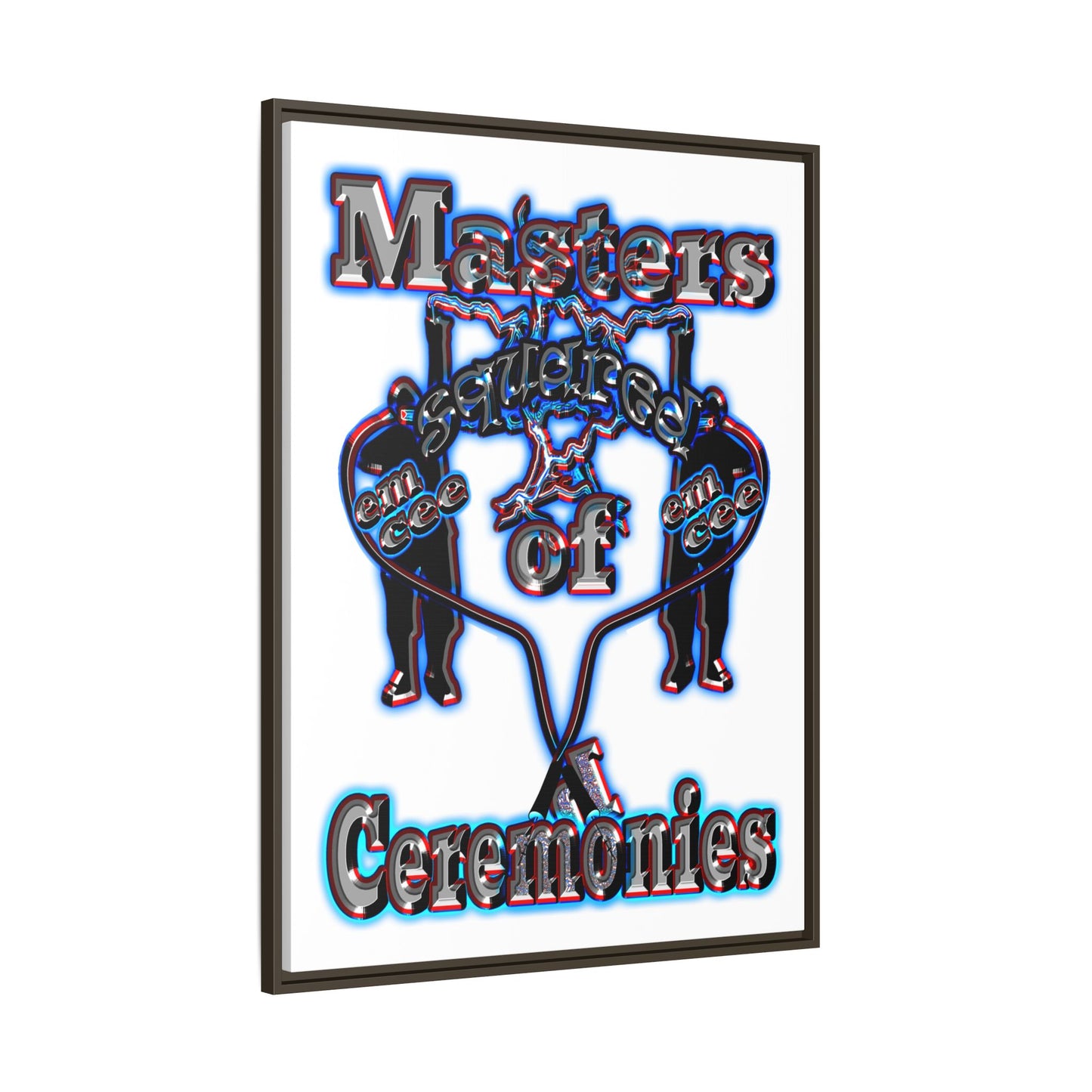 em cee squared - framed canvas art (white)