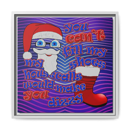santa's shoes - framed canvas art (purple wave)