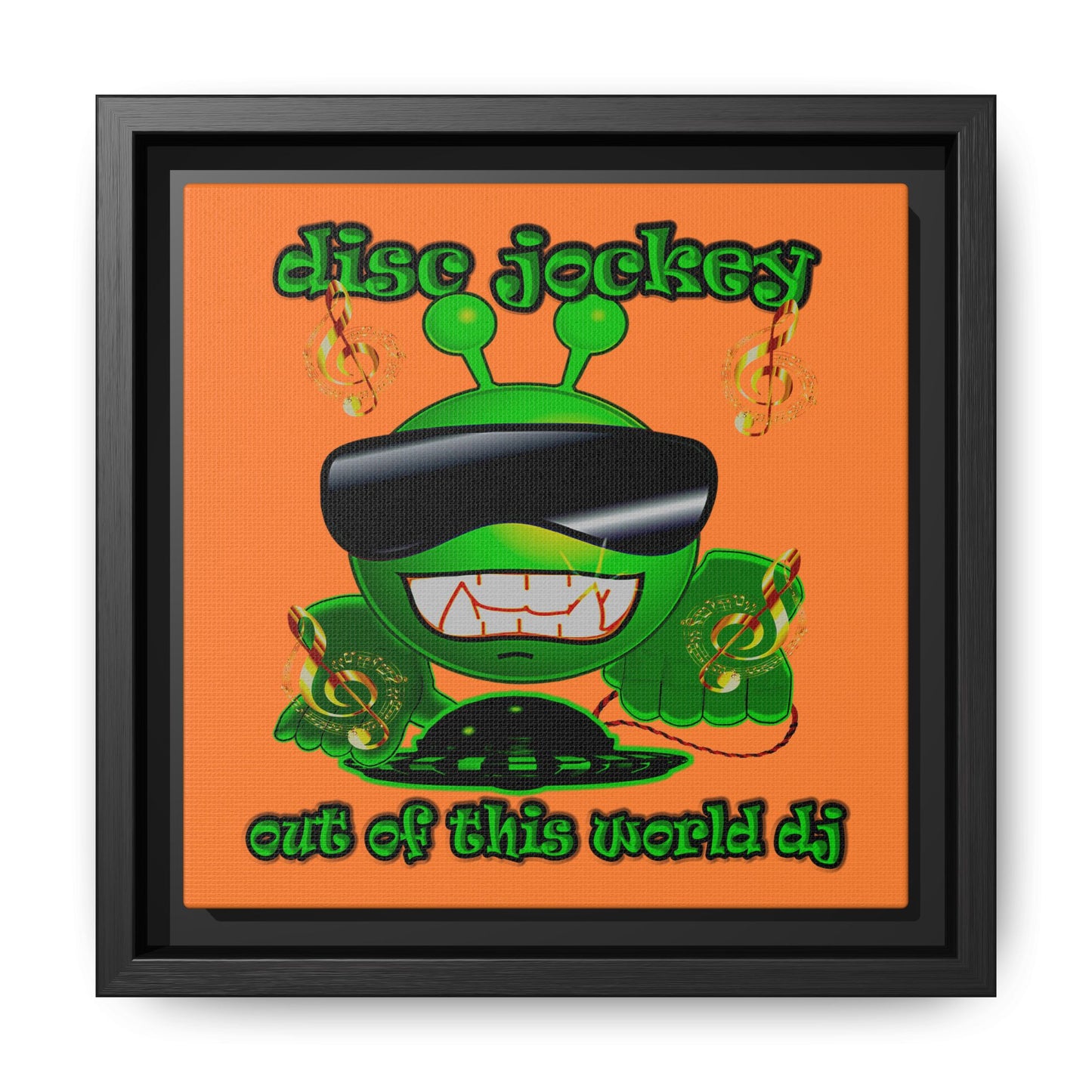 disc jockey - framed canvas art (crusta)