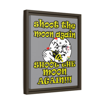 shoot the moon again - framed canvas art (grey)
