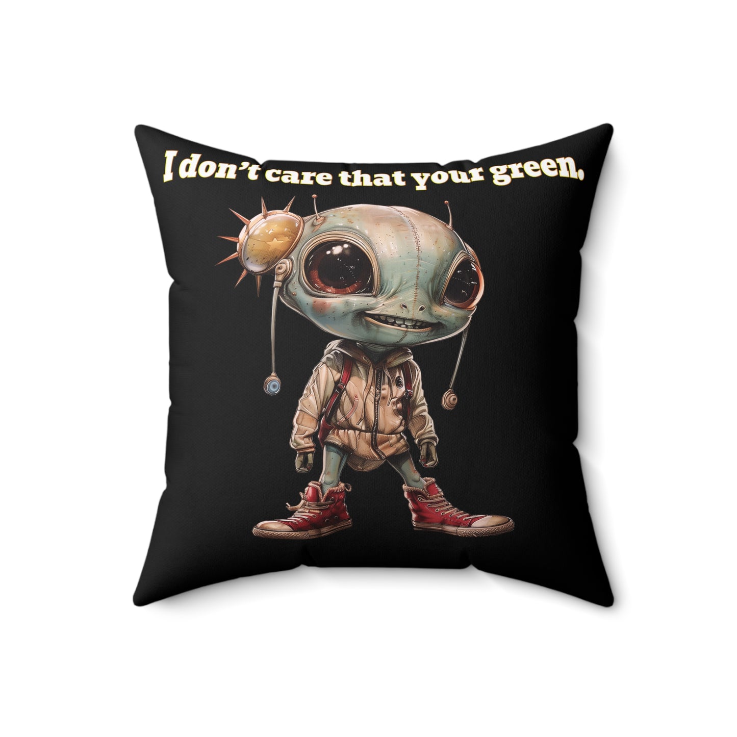 I don't care that your grey - Spun Polyester Square Pillow - (black)
