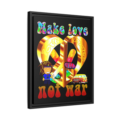 love peace - framed canvas art (black)