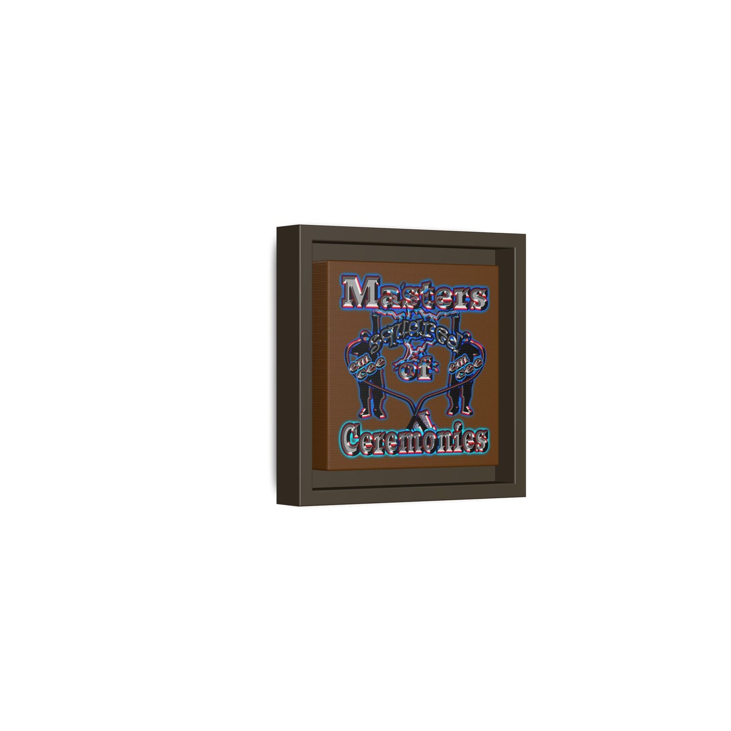 em cee squared - framed canvas art (brown)