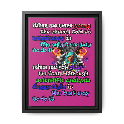 doggystyle - framed canvas art (pink)